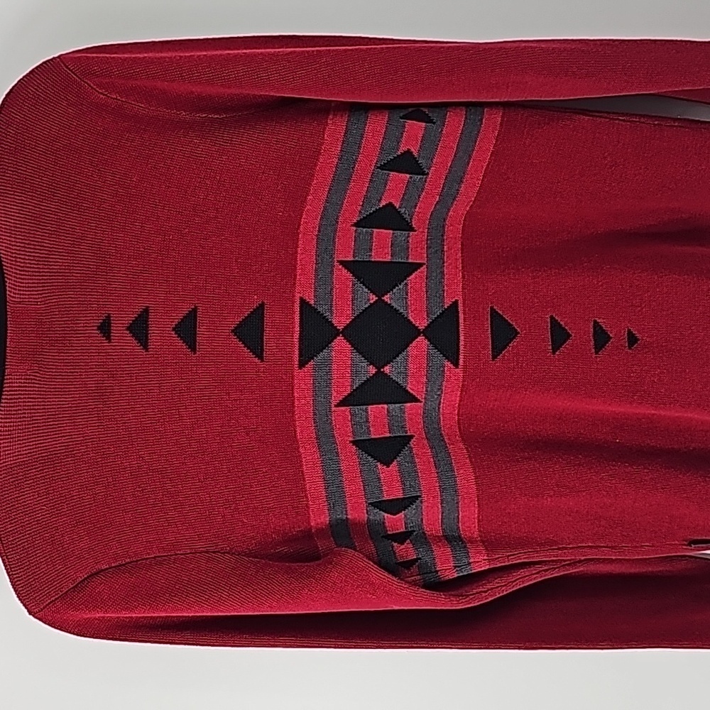 Woolrich Elegant Ruby Red Aztec Design Zip Front … - image 8